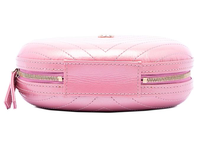 Borsa da sera La Pausa in vitello con cuciture chevron rosa Chanel - vista 3