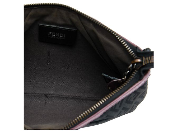 Pochette a catena Fendi in tela Zucchino nera - vista 4