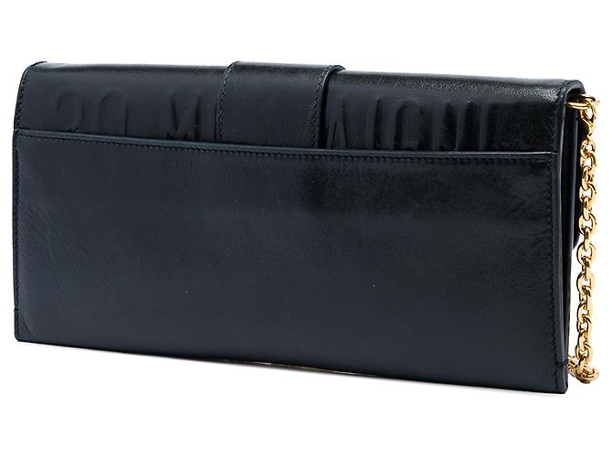 Dior Montaigne 30 Clutch aus schwarzem Leder mit Kette - Ansicht 2