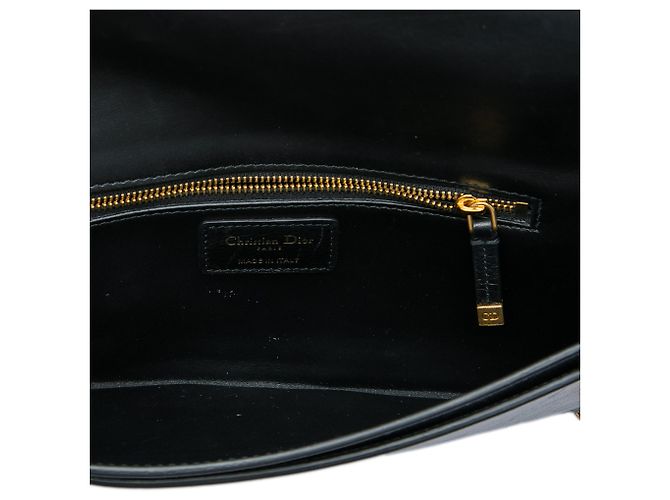 Dior Montaigne 30 Clutch aus schwarzem Leder mit Kette - Ansicht 4