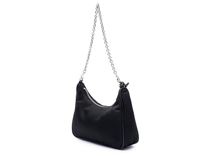 Bolsa Prada Re Edition 2005 em Tessuto preto com acabamentos em Saffiano Mini - vista 2