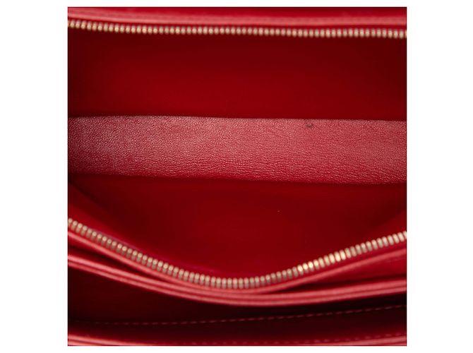 Chanel Red Small Chevron Lambskin Stitched Envelope Flap - vista 4