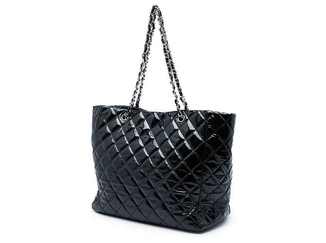 Bolso Tote Chanel Black Large Quilted Patent Chic and Glitter - vista 2