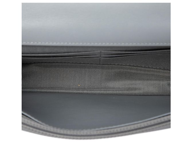 Wallet On Chain Chanel Cartera con cadena 19 de piel de cordero acolchada gris - vista 4