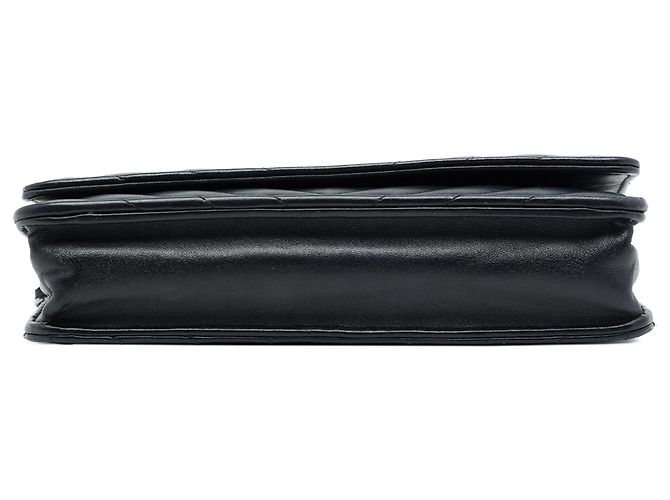 Cartera Chanel Black CC Chevron Lambskin Wallet On Chain - vista 3