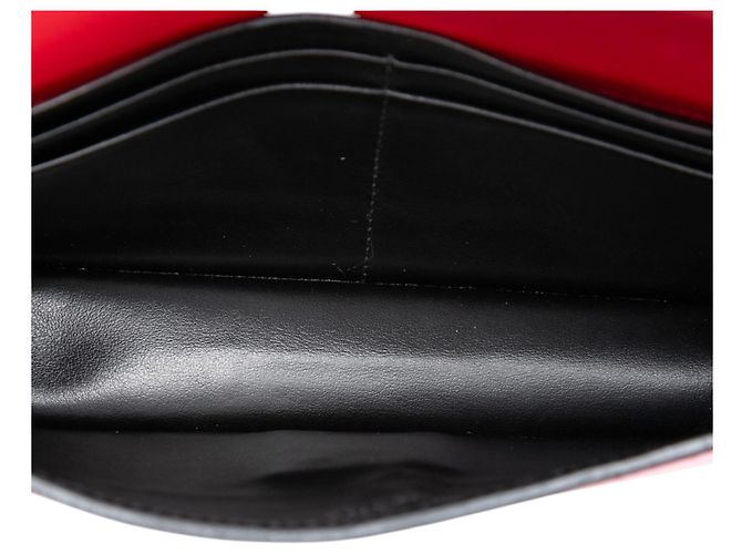 Clutch Elektra Prada in pelle di vitello rossa con borchie e catena - vista 4