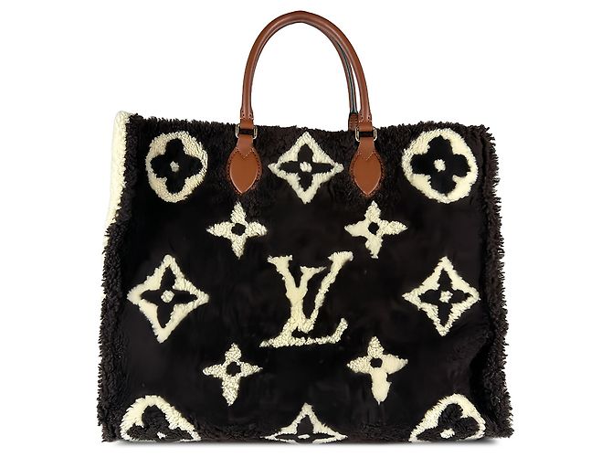 Louis Vuitton Black Monogram Giant Shearling Teddy Onthego GM - vue 2