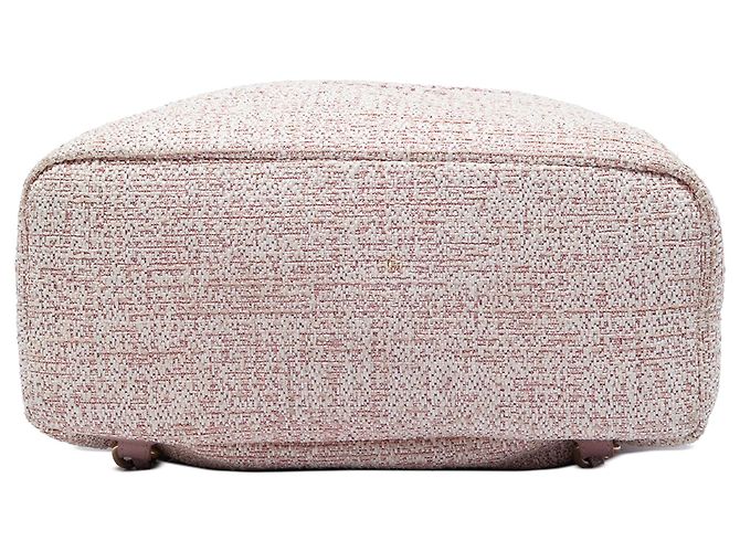 Mochila Chanel Deauville de tweed rosa con cordón - vista 3