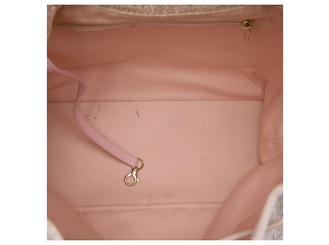Mochila Chanel Deauville de tweed rosa con cordón - vista 4