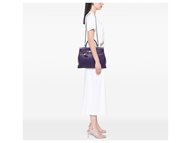 Hermès Purple Clemence Kelly II Retourne 35 - vista 6