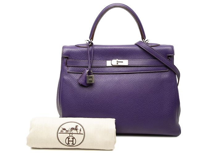 Hermès Purple Clemence Kelly II Retourne 35 - vista 7