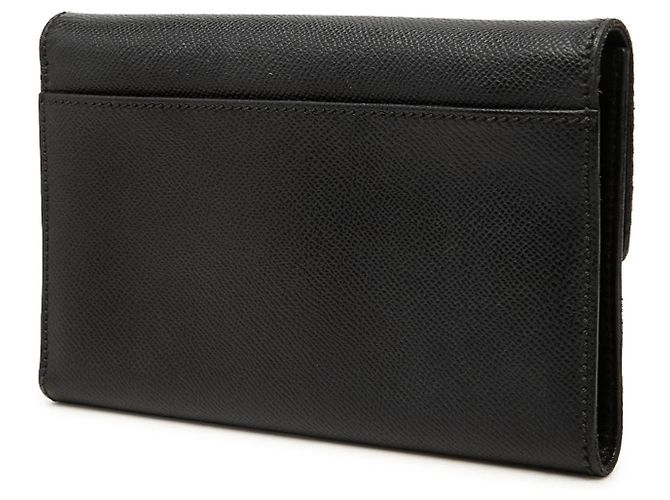 Portafoglio lungo con patta Chanel CC in pelle di vitello nera - vista 2