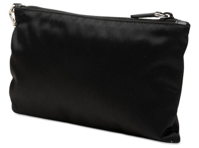 Bolso de mano Prada en Tessuto con ribetes de Saffiano negro - vista 2