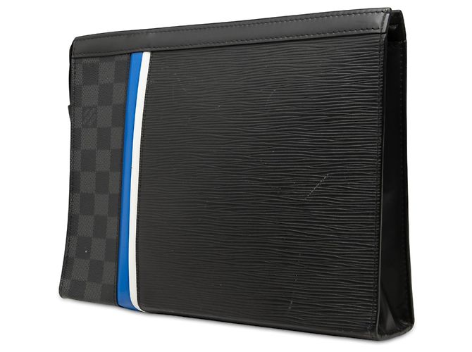 Louis Vuitton Black Epi and Damier Graphite Stripe Pochette Voyage MM - vista 2