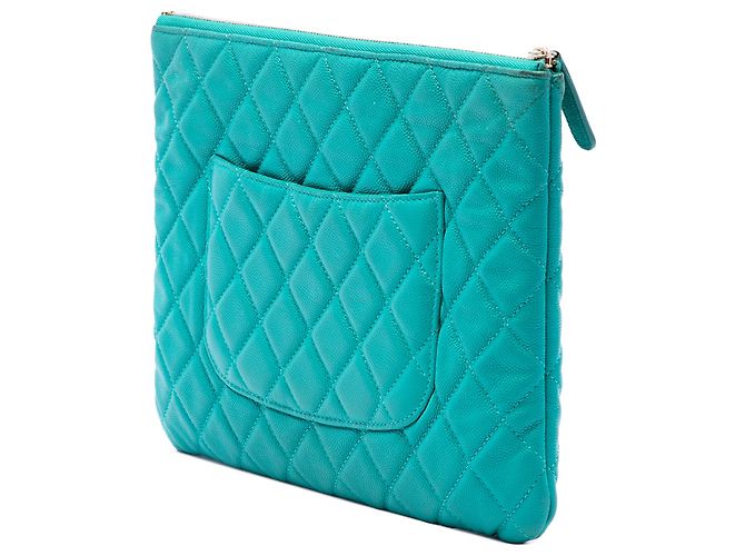 Chanel Blue Medium Quilted Caviar O Case Clutch - Ansicht 2