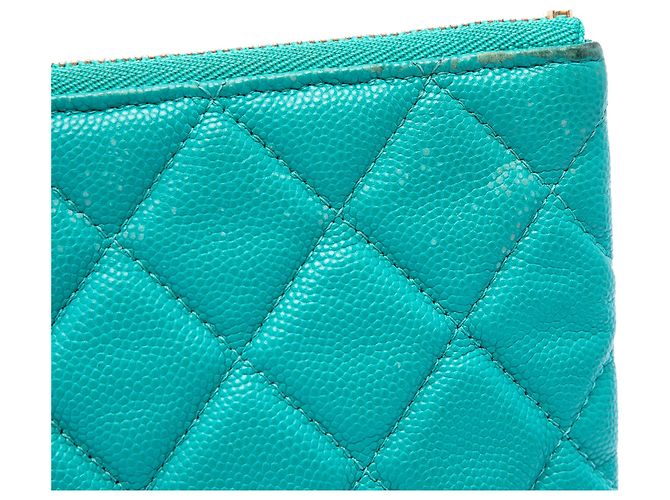 Chanel Blue Medium Quilted Caviar O Case Clutch - Ansicht 7