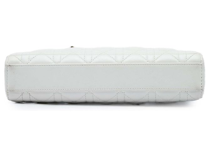 Dior White Medium Lambskin Cannage Lady D Joy - vista 3