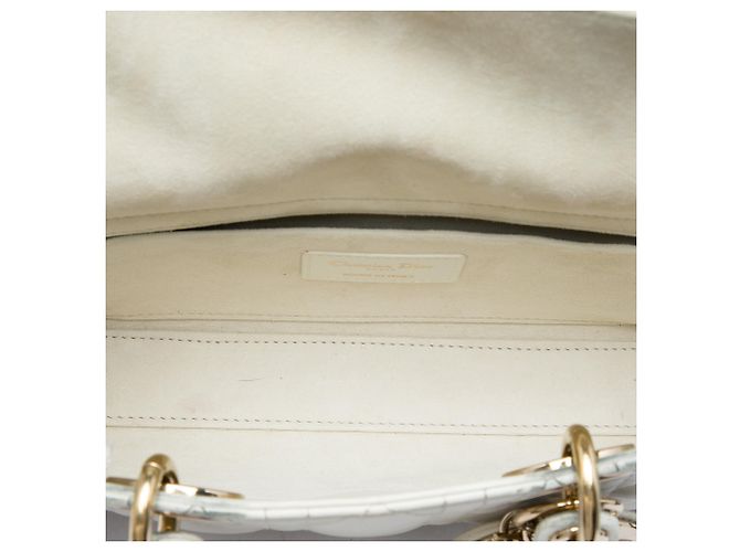 Dior White Medium Lambskin Cannage Lady D Joy - vista 4