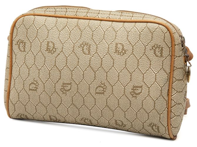 Borsa a tracolla Dior in tela rivestita honeycomb beige - vista 2