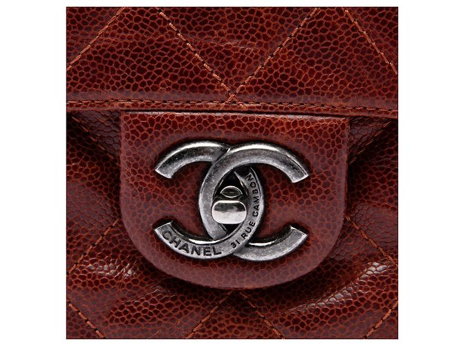 Chanel Brown Medium Quilted Glazed Caviar Crave Flap - Ansicht 5