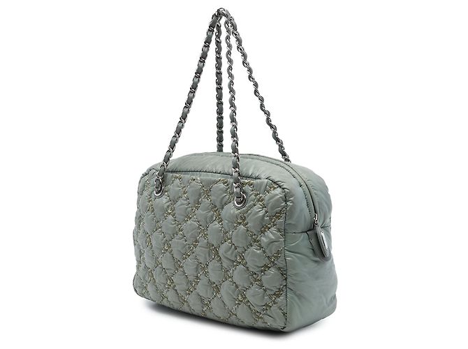 Borsa Bowler Chanel Gray Paris Byzance in Nylon Tweed On Stitch - vista 2