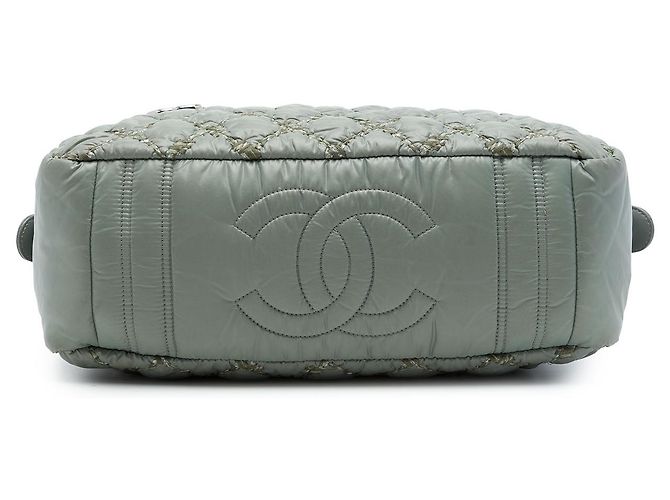 Borsa Bowler Chanel Gray Paris Byzance in Nylon Tweed On Stitch - vista 3