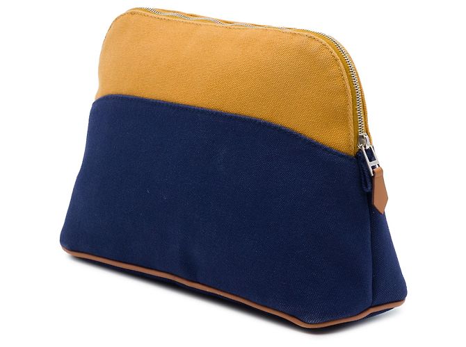 Hermès Blue Bicolor Toile Bolide Trousse De Voyage Pouch PM - vista 2