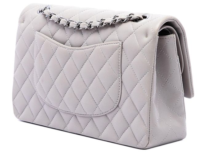 Chanel Gray Medium Classic Lambskin Double Flap - vista 2