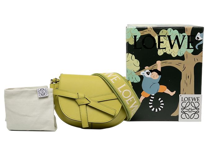 LOEWE Mini Gate Dual Crossbody em pele de vitelo macia verde - vista 6