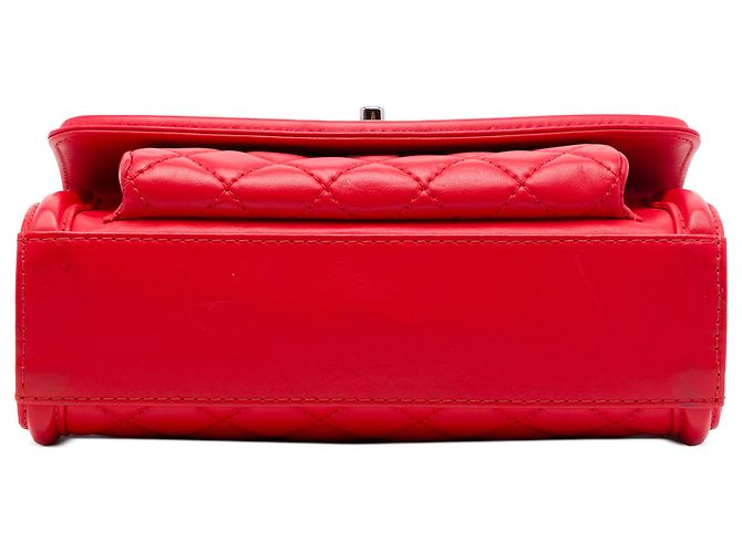 Chanel Red Large Quilted Lambskin Geometric Flap - vista 3