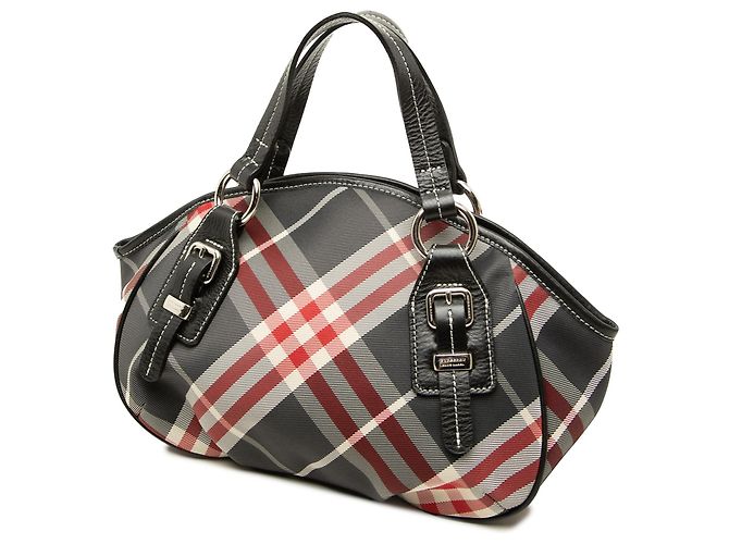 Borsa Satchel Burberry Black Supernova Check in Nylon - vista 2