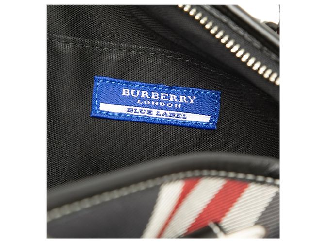 Borsa Satchel Burberry Black Supernova Check in Nylon - vista 5