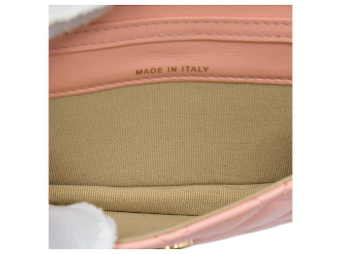Chanel Mini Pearl Crush Clutch On Chain aus rosa Lammleder - Ansicht 4