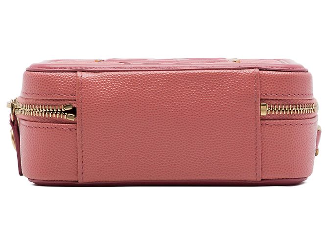 Clutch Vanity Chanel Rosa Caviar CC Filigree com Corrente - vista 3