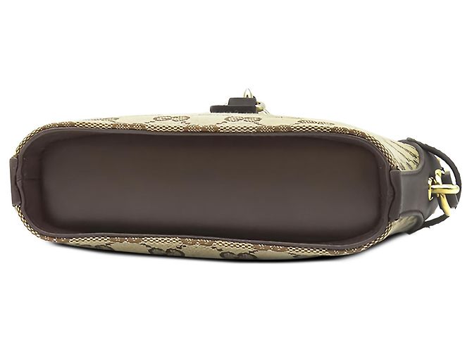 Mini Bolsa Bucket Gucci em Canvas GG Bege com Web - vista 2