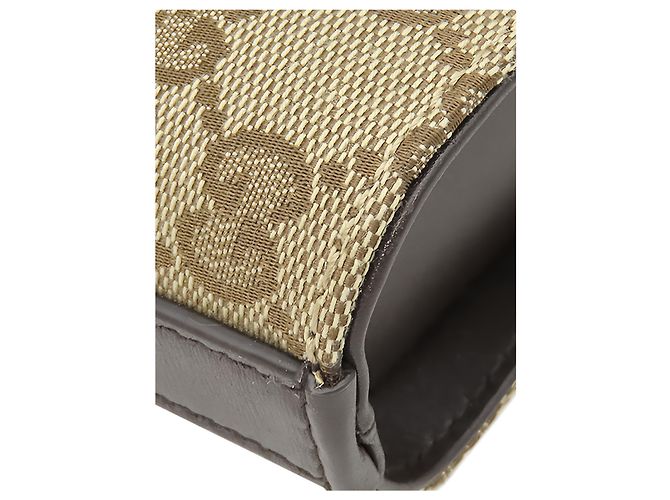 Mini Bolsa Bucket Gucci em Canvas GG Bege com Web - vista 6