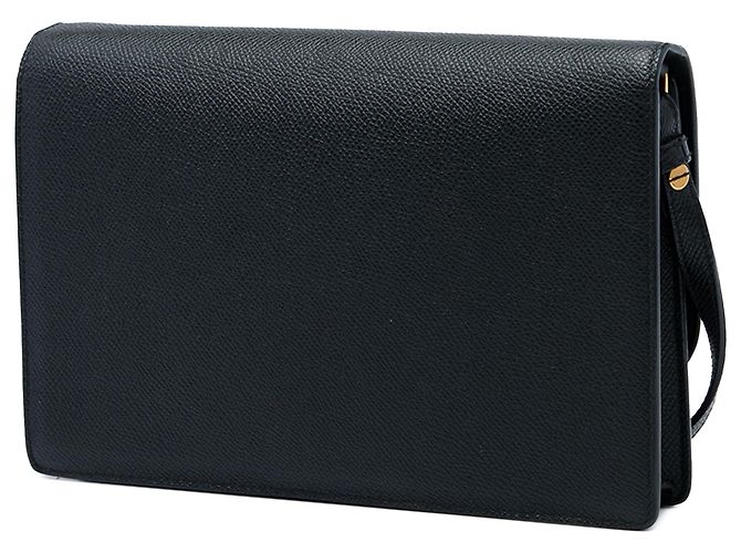 Dior Saddle Pouch aus schwarzem genarbtem Kalbsleder - Ansicht 2