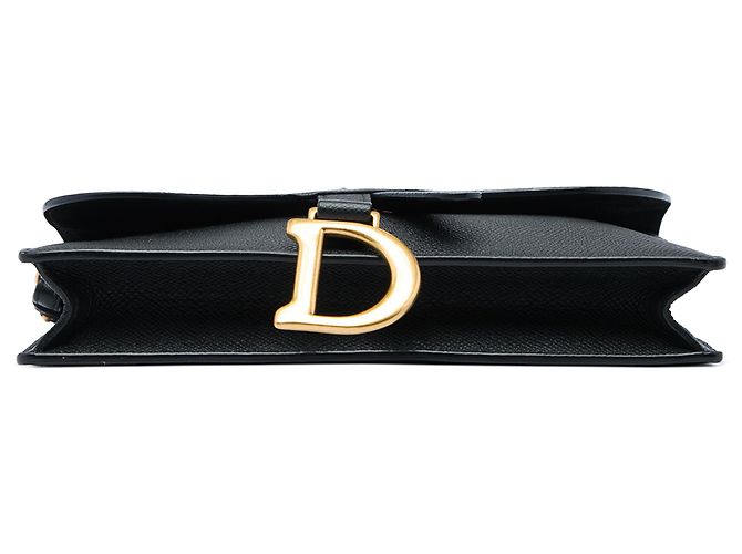 Dior Saddle Pouch aus schwarzem genarbtem Kalbsleder - Ansicht 3