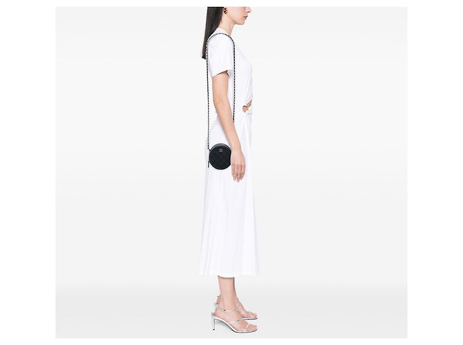 Clutch Redonda Chanel Ultimate Stitch em pele de cordeiro acolchoada preta com corrente - vista 5