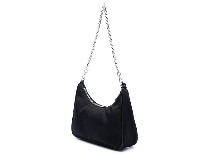 Prada Bolso Satchel Re Edition 2005 de Tessuto con Bordes de Saffiano Negro Mini - vista 2