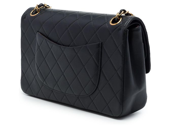 Chanel Black Medium Quilted Lambskin Double Flap - vista 2