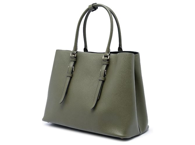 Bolsa Satchel Prada Verde Grande em Couro Saffiano com Alças Duplas - vista 2