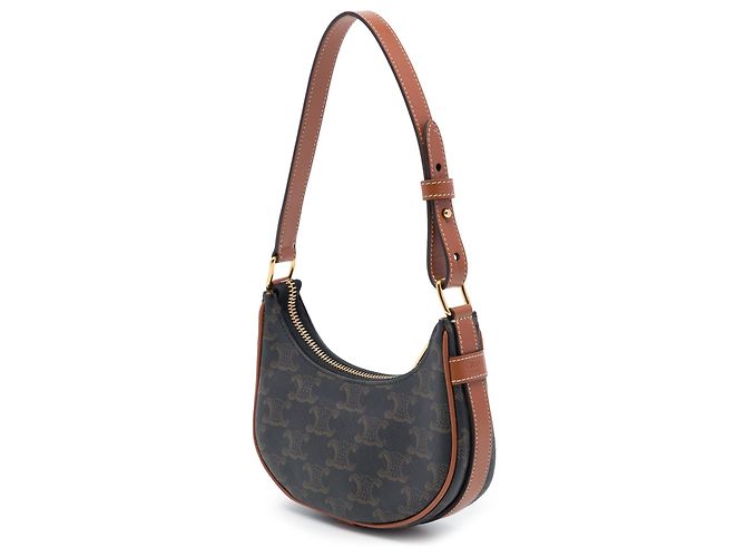 Céline Celine Bolso de hombro Ava Mini Triomphe de lona revestida marrón - vista 2
