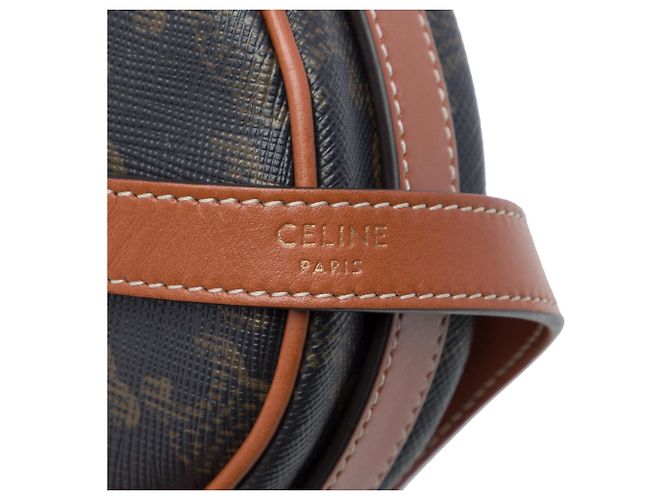Céline Celine Bolso de hombro Ava Mini Triomphe de lona revestida marrón - vista 5