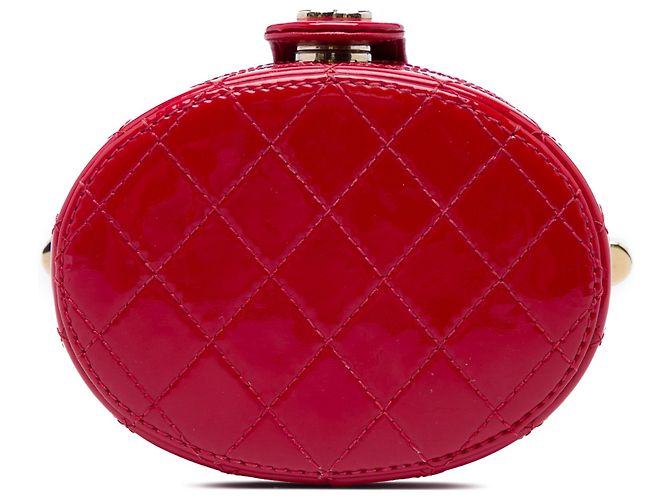 Chanel Red Mini Quilted Patent CC Allure Vanity Case - vista 3