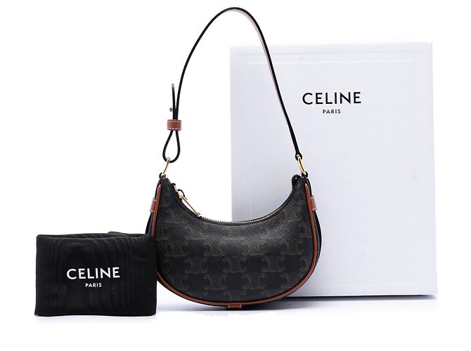Céline Bolso de hombro Celine Brown Mini Triomphe Coated Canvas Ava - vista 7
