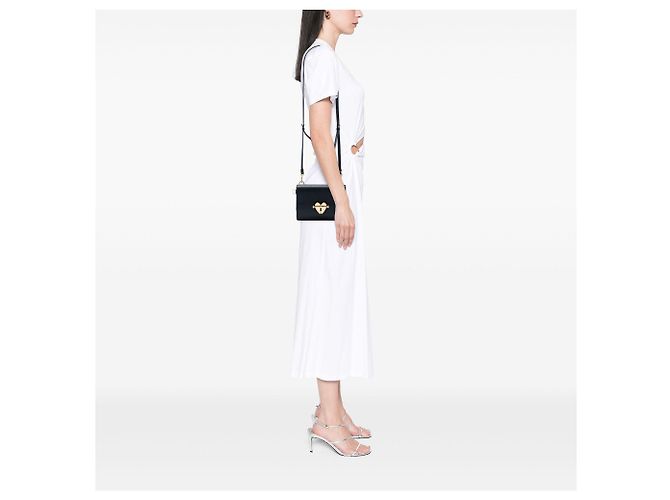 Prada Black Saffiano Heart Lock Crossbody - vista 5