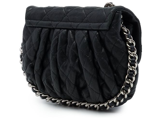 Chanel Mini Quilted Lambskin Chain Around Flap Schwarz - Ansicht 2