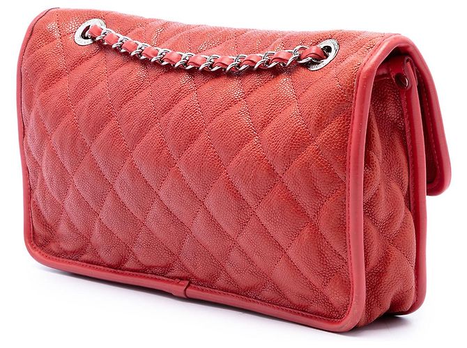 Chanel Red Medium Quilted Caviar French Riviera Flap - Ansicht 2
