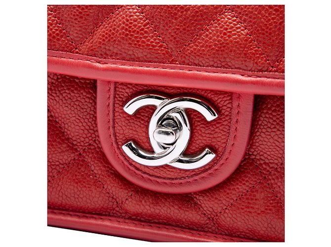 Chanel Red Medium Quilted Caviar French Riviera Flap - Ansicht 5